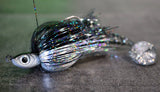 Holo Black / Silver Fluffy Shiner Jig - V3.0 - 3/8oz